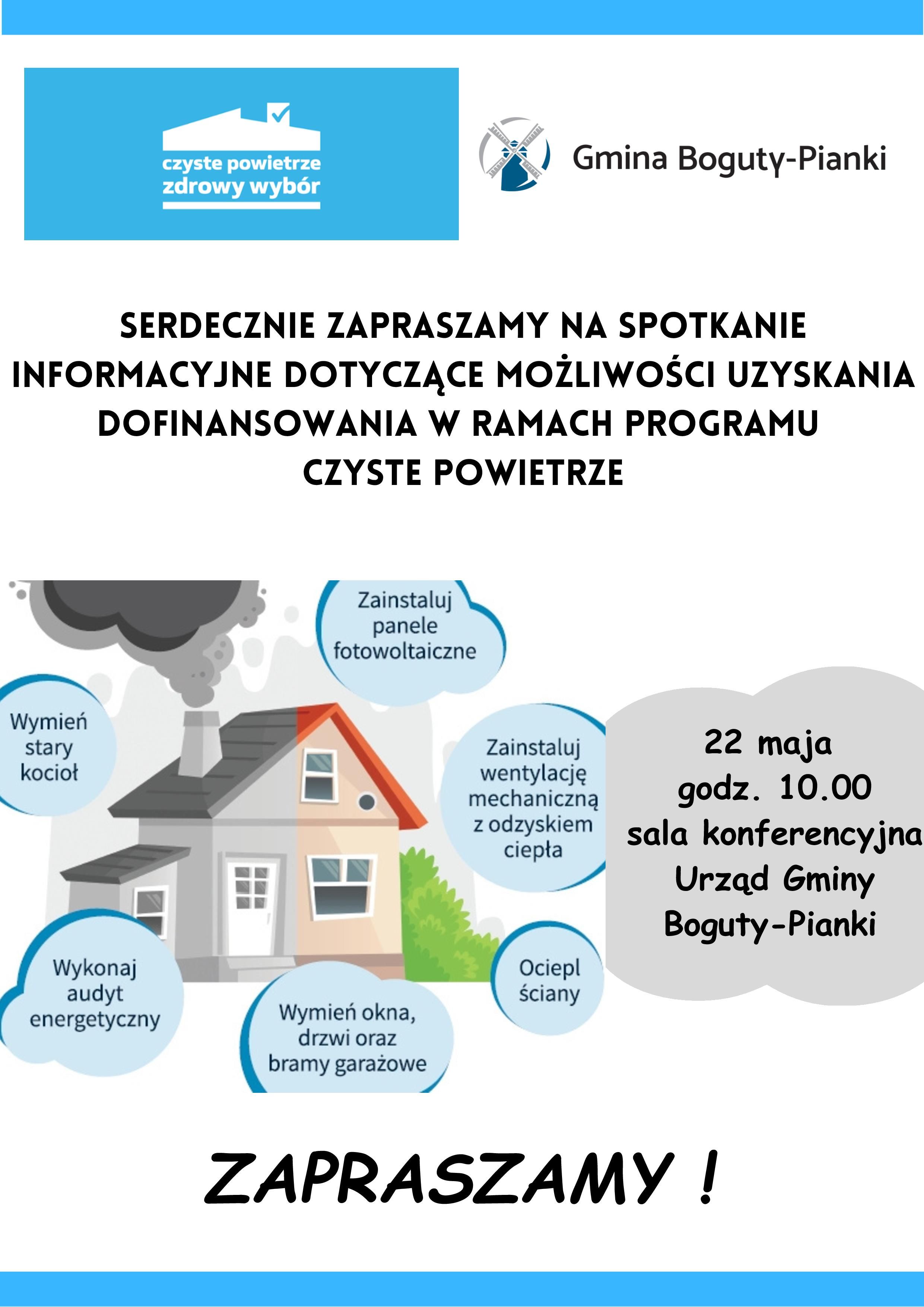 Spotkanie informacyjne dotyczące możliwości uzyskania dofinansowania w ramach programu "Czyste Powietrze"