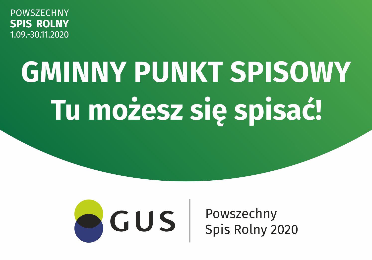 Rozpoczęcie spisu rolnego 2020 oraz utworzenie Gminnego Punktu Spisowego