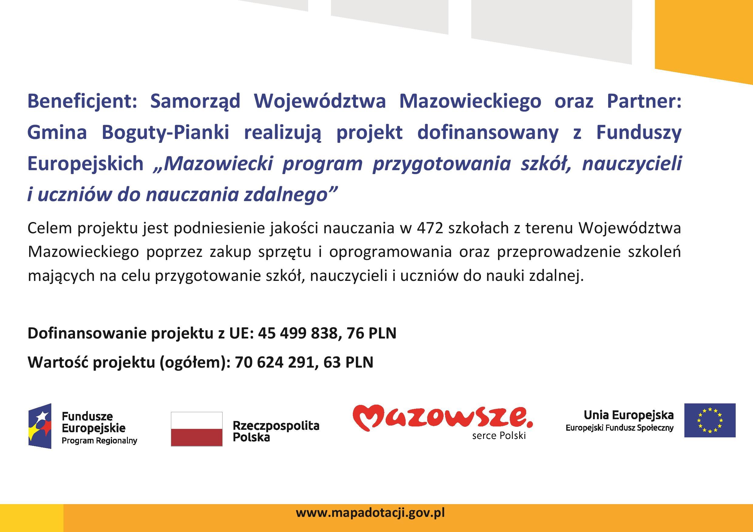 Mazowiecki program przygotowania szkół, nauczycieli i uczniów do nauczania zdalnego